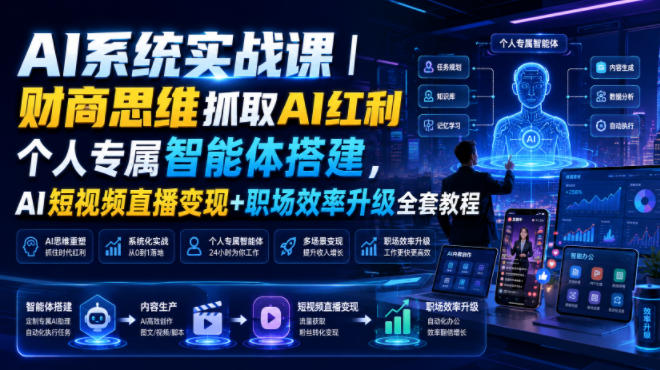 0成本启动！3步搭建个人AI智能体，实现短视频引流+直播变现+职场效率跃升