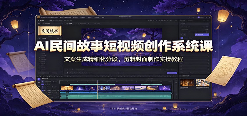 (图1) <a href="https://www.zdlhp.com/remen/9257.html" title="闲鱼" target="_blank">闲鱼</a>引流-AI民间故事短<a href="https://www.zdlhp.com/shipinkecheng" title="视频课程" target="_blank">视频课程</a>封面图:展示智能生成文案与精美剪辑成片对比效果