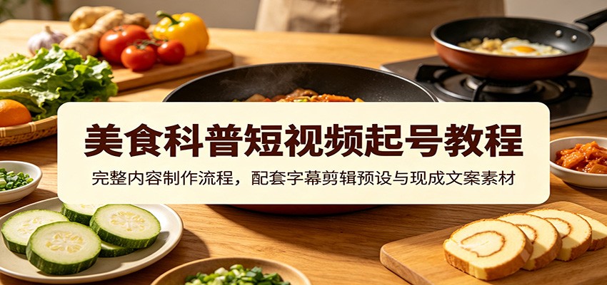 <a href="https://www.zdlhp.com/remen/9257.html" title="闲鱼" target="_blank">闲鱼</a>引流-美食科普短视频教学课程封面图：高清早餐主题成片+剪辑界面预设示意图