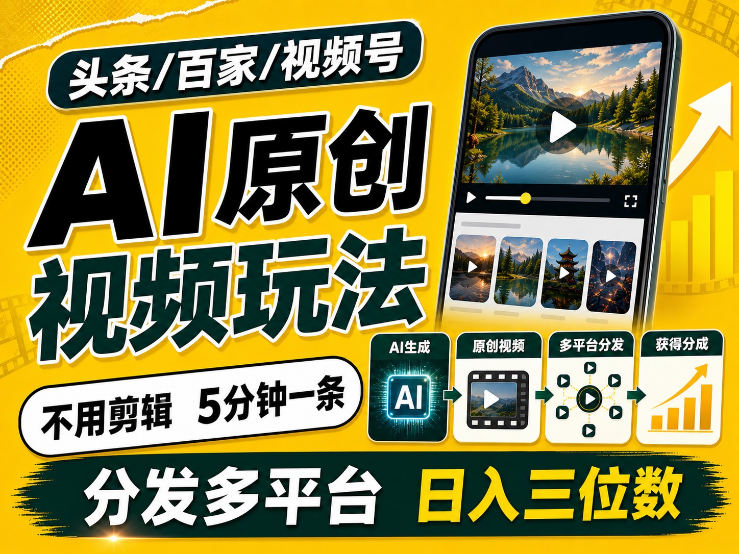 (图1) 闲鱼引流-AI短视频全流程操作界面截图展示选题生成、脚本编辑与画面预览功能