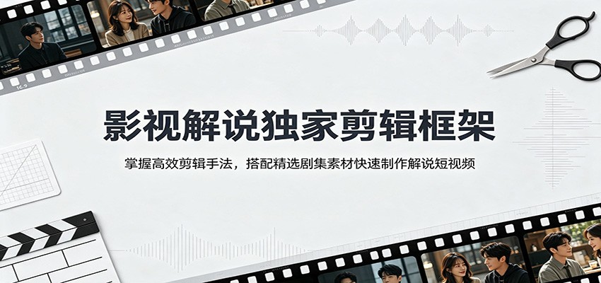<a href="https://www.zdlhp.com/remen/9257.html" title="闲鱼" target="_blank">闲鱼</a>引流-影视解说剪辑教程封面图：高清分镜节奏示意图与爆款片单视觉化呈现