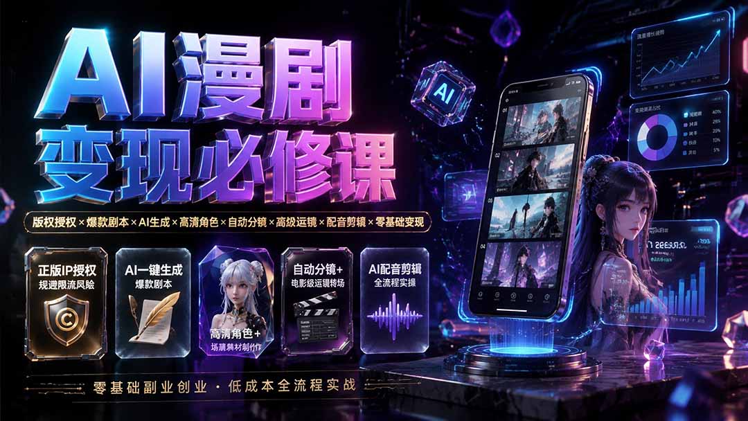 (图2) 闲鱼引流-AI漫剧适合人群图解:覆盖学生宝妈上班族及<a href="https://www.zdlhp.com/duanshipin" title="短视频" target="_blank">短视频</a>运营者五大群体