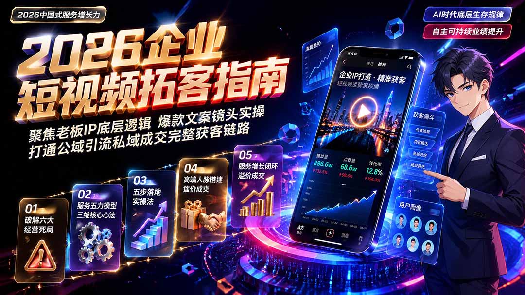(图2) 闲鱼引流-服务增长力课程目标人群画像图,聚焦线下实体老板与服务型创业者核心痛点