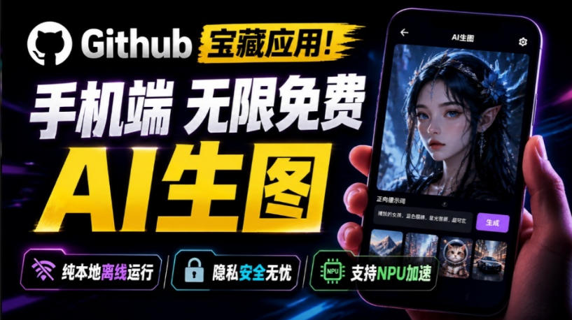 (图1) <a href="https://www.zdlhp.com/remen/9257.html" title="闲鱼" target="_blank">闲鱼</a>引流-Local Dream安卓AI绘画应用主界面截图,展示离线运行状态与NPU加速标识