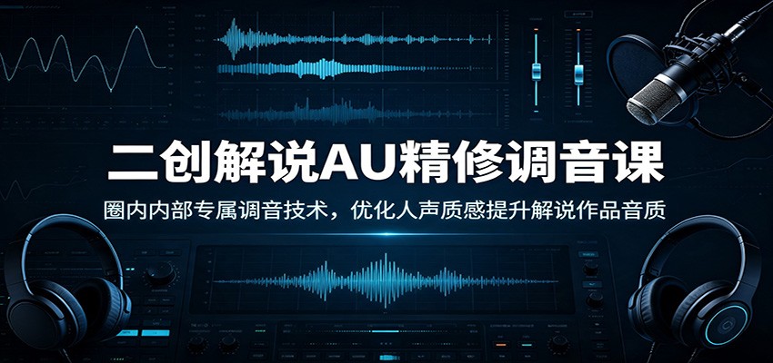(图1) <a href="https://www.zdlhp.com/remen/9257.html" title="闲鱼" target="_blank">闲鱼</a>引流-二创解说人声优化前后对比图:左侧原始录音浑浊含噪,右侧AU调音后清晰通透富有表现力