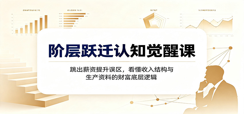 (图1) <a href="https://www.zdlhp.com/remen/9257.html" title="闲鱼" target="_blank">闲鱼</a>引流-阶层跃迁认知课封面图:揭示收入来源结构决定社会层级的原创课程视觉