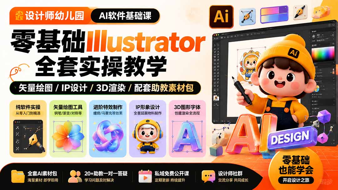 (图2) 闲鱼引流-Illustrator软件操作界面教学截图,标注钢笔工具与形状生成器功能区