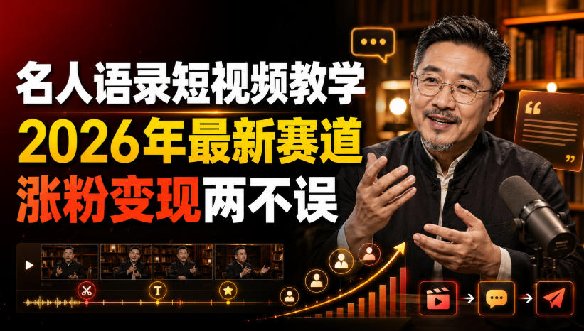 (图1) <a href="https://www.zdlhp.com/remen/9257.html" title="闲鱼" target="_blank">闲鱼</a>引流-2026名人语录短视频AI制作教程封面图,含小燕子角色IP与AI语音克隆技术标识