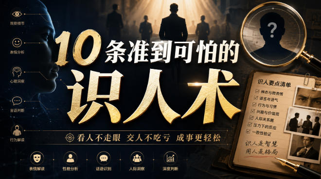<a href="https://www.zdlhp.com/remen/9257.html" title="闲鱼" target="_blank">闲鱼</a>引流-识人术实战图解：微表情与肢体语言对照分析示意图