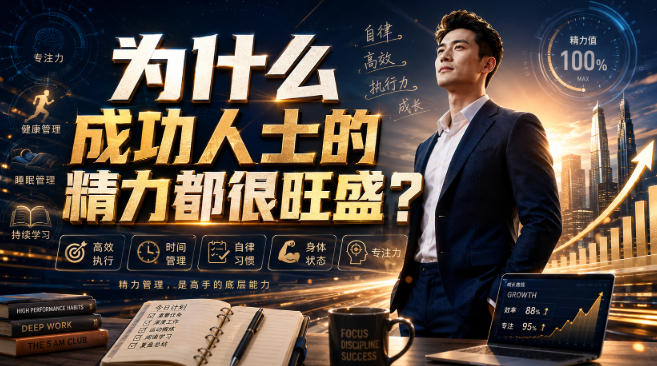 <a href="https://www.zdlhp.com/remen/9257.html" title="闲鱼" target="_blank">闲鱼</a>引流-成功人士精力管理核心法则解析配图：专注工作场景与时间能量分布可视化图表