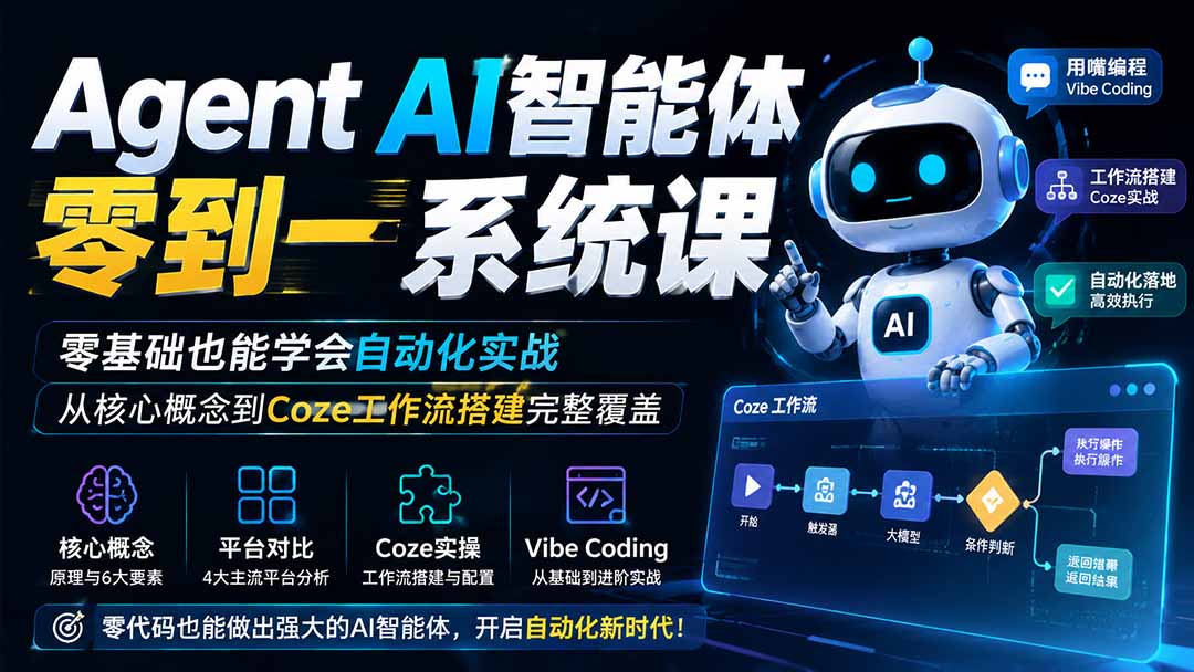 0成本入门！3步掌握Agent AI智能体搭建，零基础实现自动化引流与精准获客
