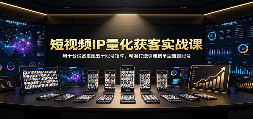 (图1) 闲鱼引流-短视频矩阵课程实景教学图:10台设备同步运行50个账号后台操作界面