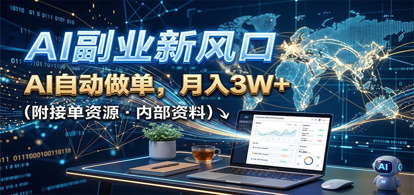 0成本启动AI副业！3步搞定自动接单，7天精准获客变现