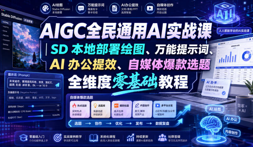 0成本入门！3步掌握AI绘图与提示词技巧，7天实现自媒体精准获客变现