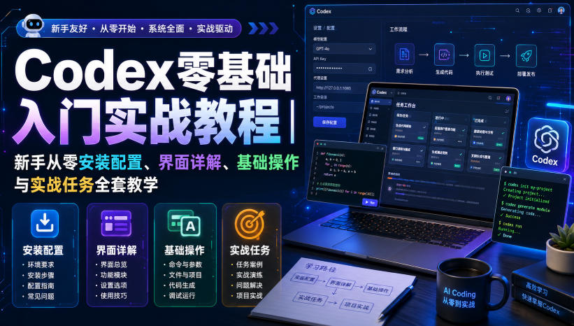 0成本上手Codex！新手3步完成安装配置、界面熟悉与首个实战任务，轻松开启AI开发之旅