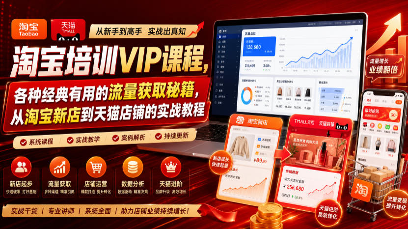 0成本启动！3步搞定淘宝新店精准引流，7天快速提升天猫店铺自然流量